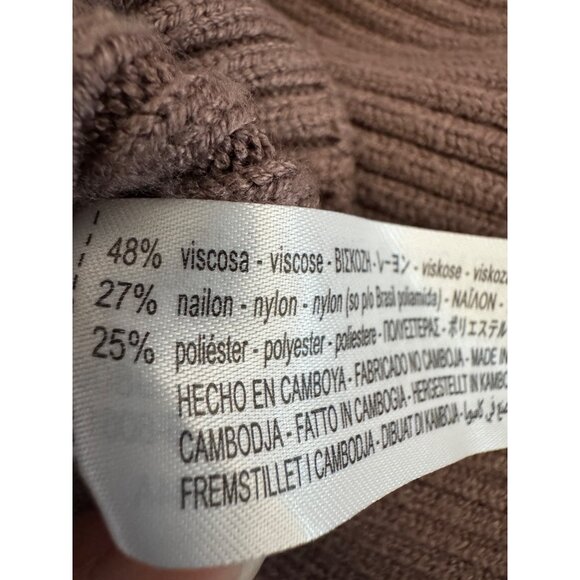 2/$30 ZARA Basic Small Ribbed Mock Neck Deep Taupe/Mauve Sweater - Picture 14 of 15
